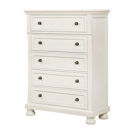 Avalon Furniture Wright 5 Drawer Chest in Oyster White