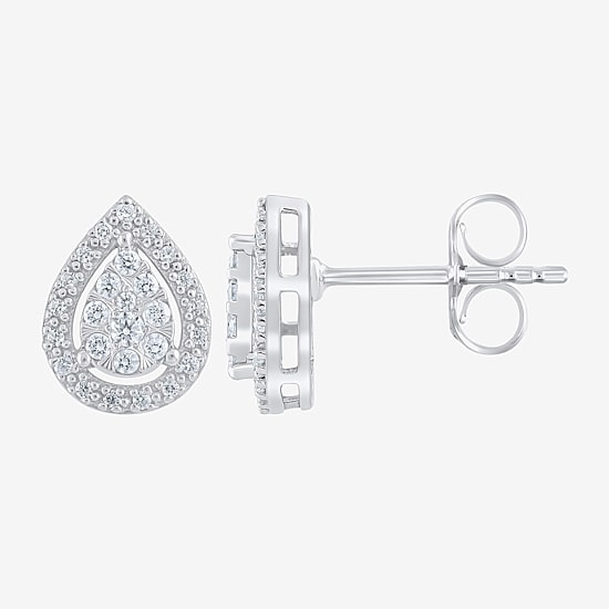 Diamond Blossom (G, Si2) 1/4 CT. T.W. Lab Grown White Diamond 10K Gold 10.1mm Pear Stud Earrings