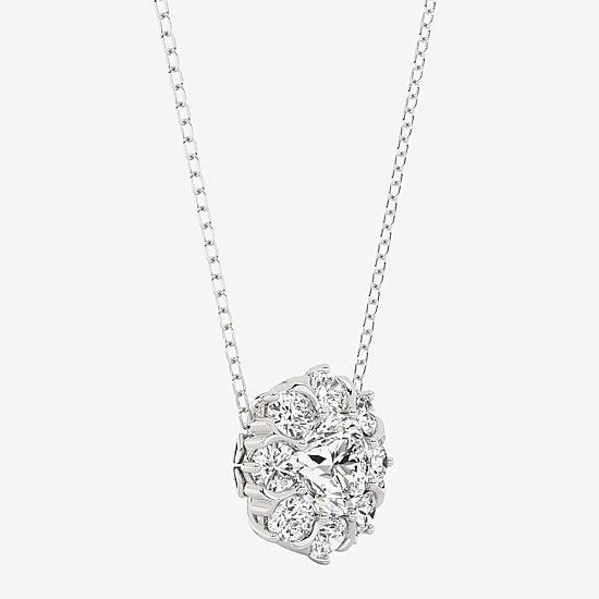 Grown Gorgeous (F,Vs2) Womens 1 1/2 CT. T.W. Lab Grown White Diamond 14K Gold Round 18 Inch Pendant Necklace