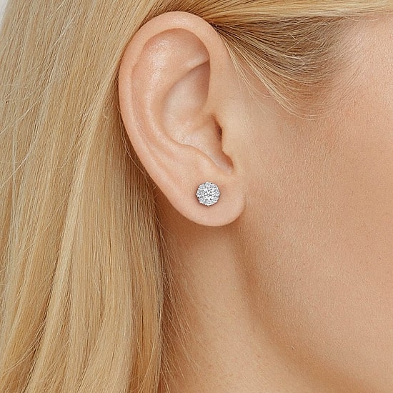 Grown Gorgeous (F,Vs2) 2 1/10 CT. T.W. Lab Grown White Diamond 14K Gold 10.2mm Round Stud Earrings
