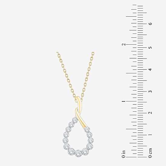 Floating Diamonds (F, Vs2) Womens 1 CT. T.W. Lab Grown White Diamond 14K Gold 18 Inch Pendant Necklace