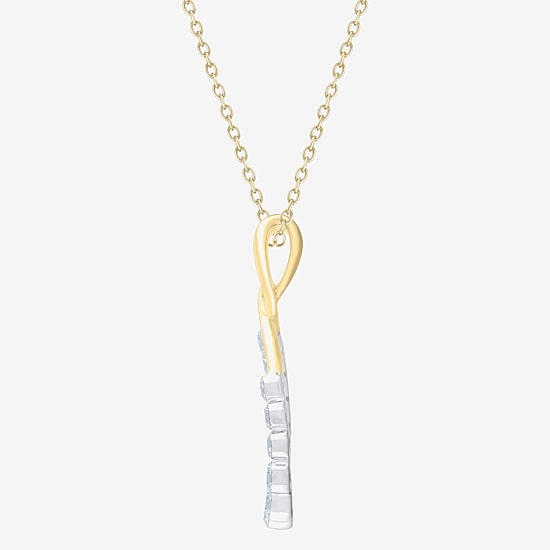 Floating Diamonds (F, Vs2) Womens 1 CT. T.W. Lab Grown White Diamond 14K Gold 18 Inch Pendant Necklace