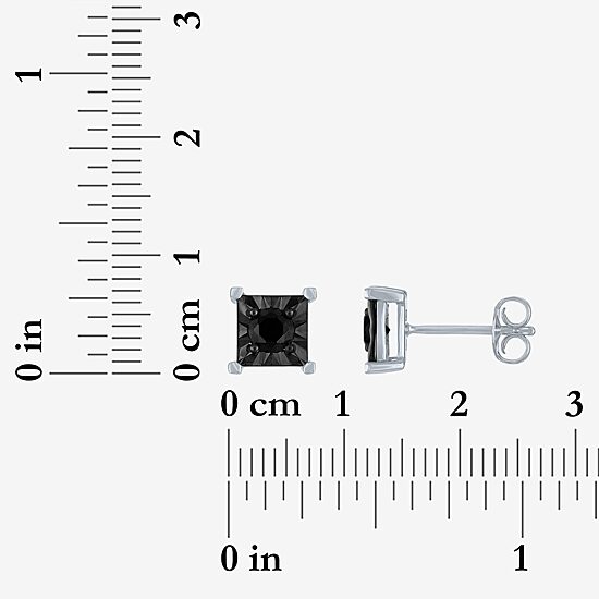 1/2 CT. T.W. Natural Black Diamond Sterling Silver 8.5mm Stud Earrings
