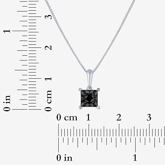 Womens 1/4 CT. T.W. Natural Black Diamond Sterling Silver 18 Inch Pendant Necklace