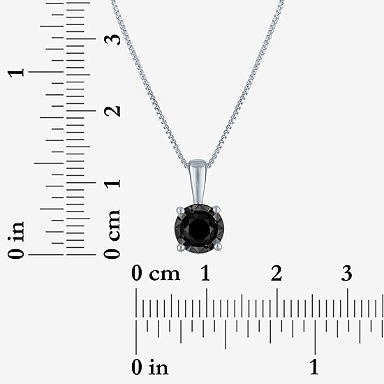 Womens 1/2 CT. Natural Black Diamond Sterling Silver 18 Inch Pendant Necklace
