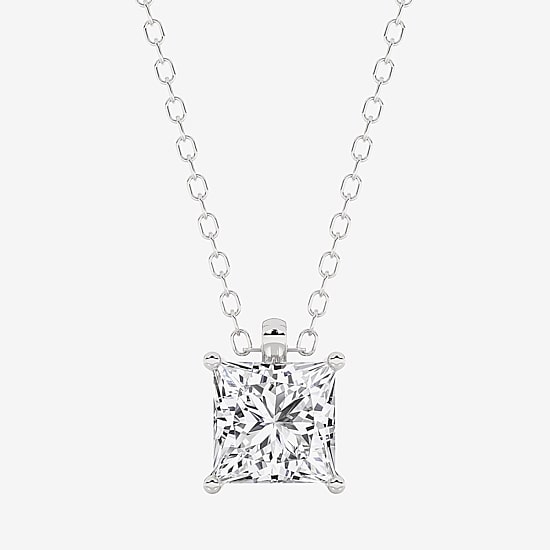 Grown Gorgeous (F,Vs2) Womens 1 1/8 CT. T.W. Lab-Grown Diamond 14K Gold or Platinum 18 Inch Princess Pendant Necklace