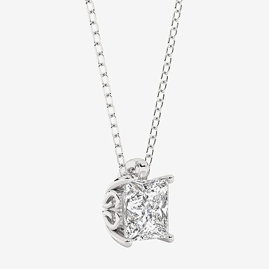 Grown Gorgeous (F,Vs2) Womens 1 1/8 CT. T.W. Lab-Grown Diamond 14K Gold or Platinum 18 Inch Princess Pendant Necklace