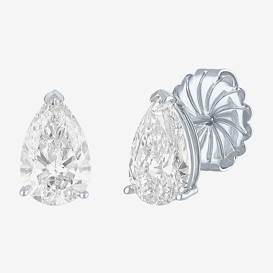 ( E-F/Si1-Si2 ) 3 CT. T.W. Lab-Grown Diamond 14K Gold 10.6mm Pear Stud Earrings
