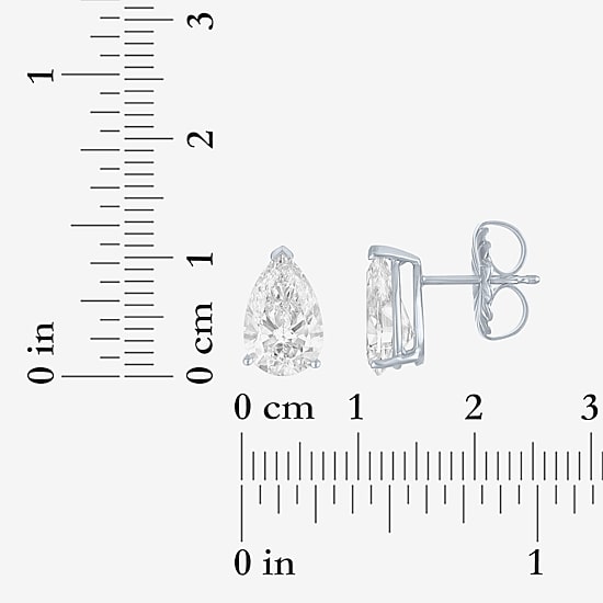 ( E-F/Si1-Si2 ) 3 CT. T.W. Lab-Grown Diamond 14K Gold 10.6mm Pear Stud Earrings