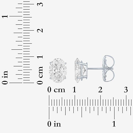 ( E-F/Si1-Si2 ) 3 CT. T.W. Lab-Grown Diamond 14K Gold 9mm Oval Stud Earrings