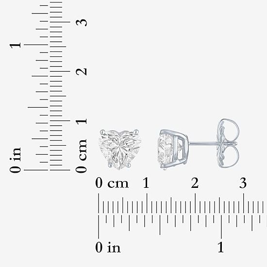 ( E-F/Si1-Si2 ) 3 CT. T.W. Lab-Grown Diamond 14K Gold 8.1mm Heart Stud Earrings