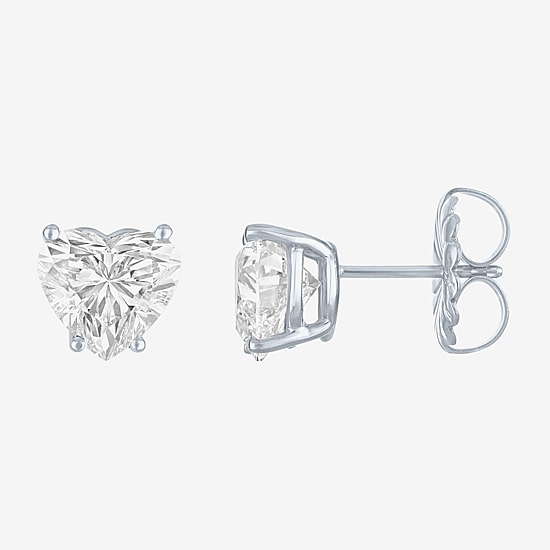 ( E-F/Si1-Si2 ) 3 CT. T.W. Lab-Grown Diamond 14K Gold 8.1mm Heart Stud Earrings