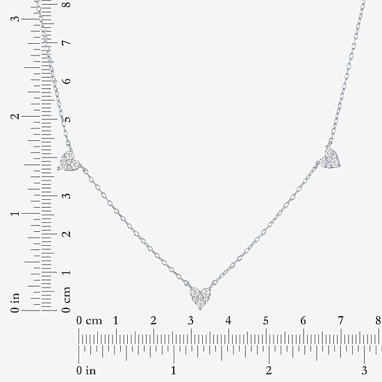 Yes, Please! (G-H, Si2-I1) Womens 1/4 CT. T.W. Lab Grown White Diamond Sterling Silver Heart 18 Inch Pendant Necklace