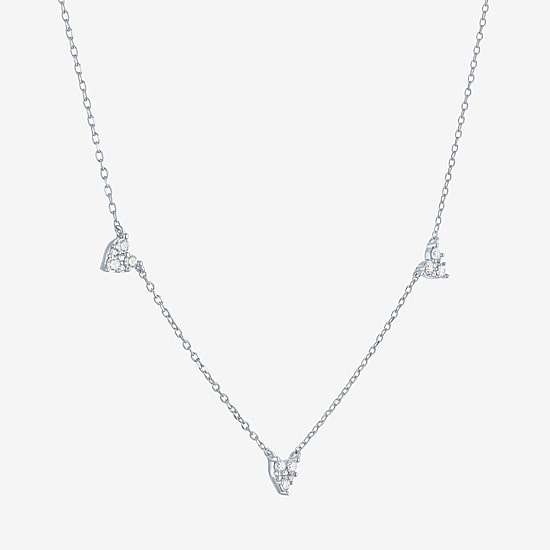 Yes, Please! (G-H, Si2-I1) Womens 1/4 CT. T.W. Lab Grown White Diamond Sterling Silver Heart 18 Inch Pendant Necklace