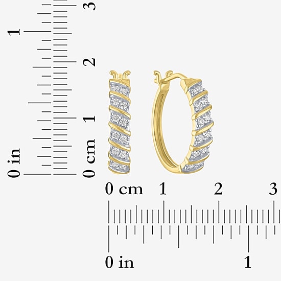 Yes, Please! Womens 1/4 CT. T.W. Lab Grown White Diamond Sterling Silver 17.5mm Hoop Earrings