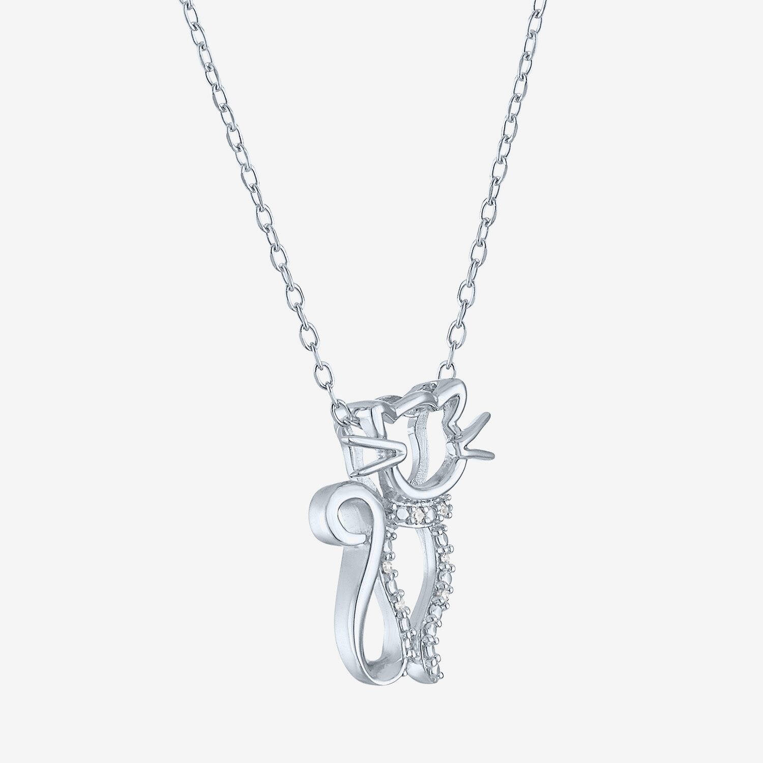 Diamond Accent (G-H Womens Diamond Accent Lab Grown White Diamond Accent Sterling Silver 16 Inch Pendant Necklace