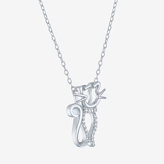 Diamond Accent (G-H Womens Diamond Accent Lab Grown White Diamond Accent Sterling Silver 16 Inch Pendant Necklace