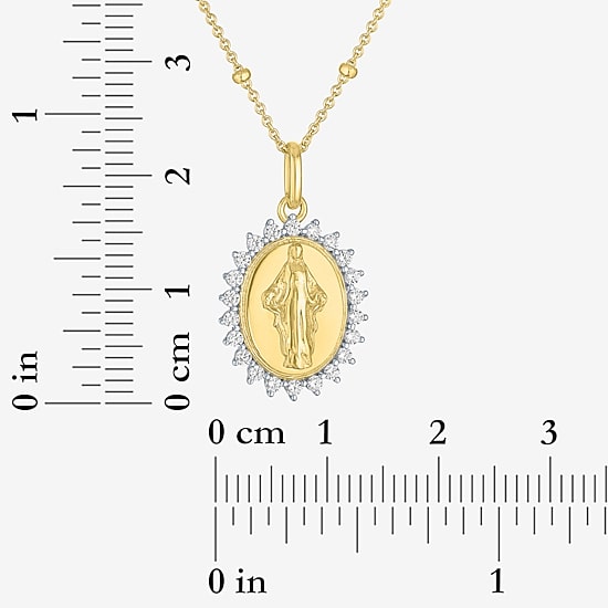 Miraculous(G-H, Si2-I1) Womens 1/4 CT. T.W. Lab Grown White Diamond 14K Gold Over Silver Round 18 Inch Pendant Necklace