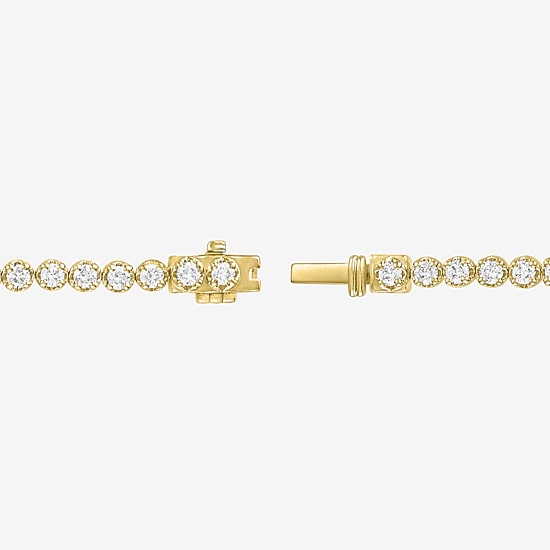 (G-H / Si2-I1) Womens 3 CT. T.W. Lab Grown White Diamond 14K Gold Over Silver 7.25 Inch Tennis Bracelet
