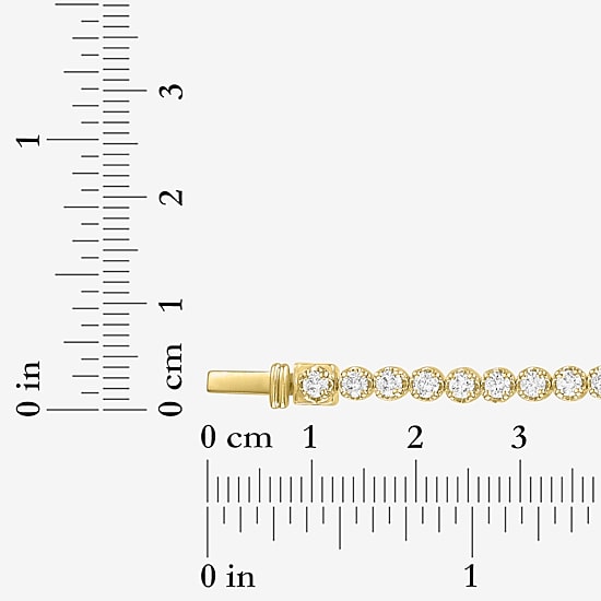 (G-H / Si2-I1) Womens 3 CT. T.W. Lab Grown White Diamond 14K Gold Over Silver 7.25 Inch Tennis Bracelet