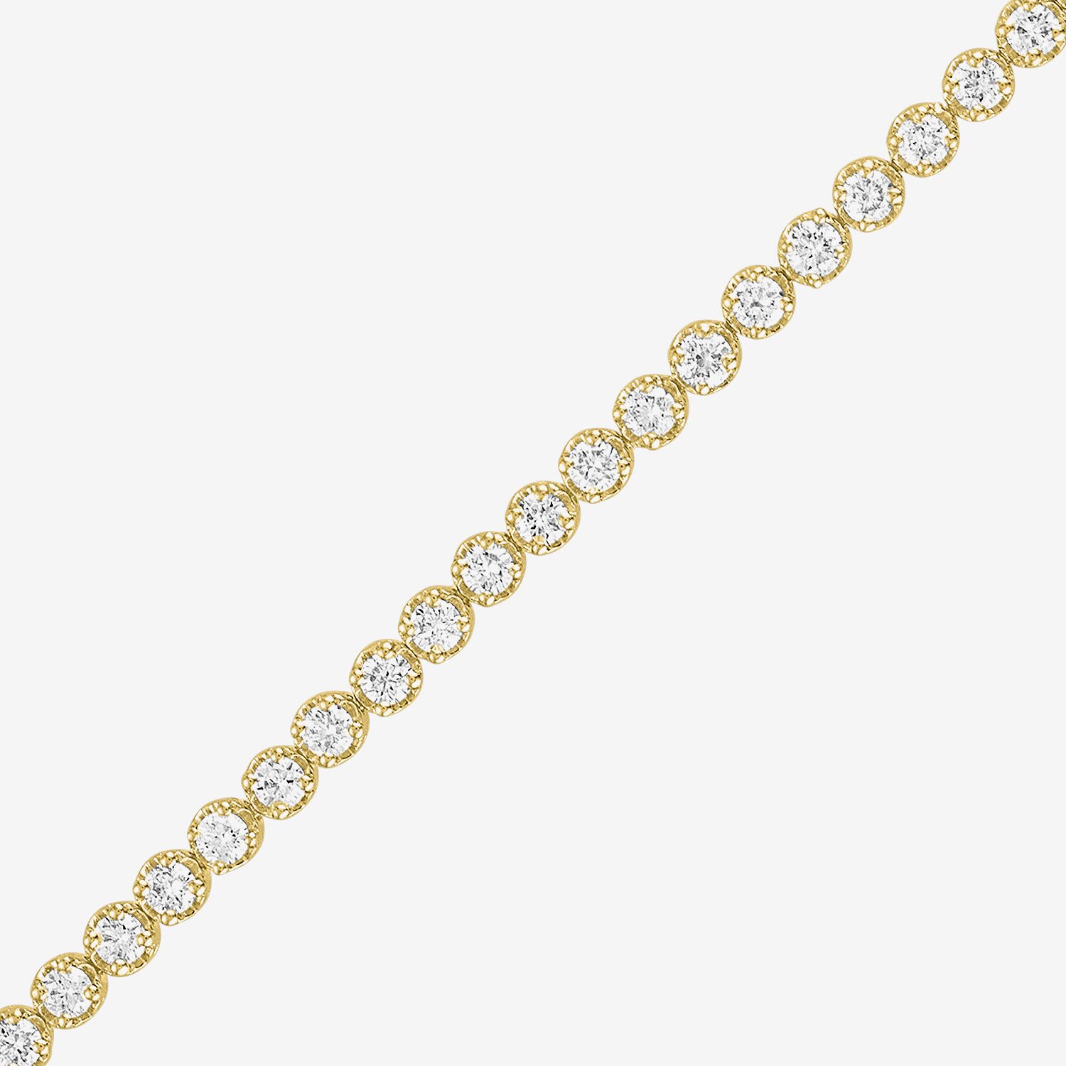 (G-H / Si2-I1) Womens 3 CT. T.W. Lab Grown White Diamond 14K Gold Over Silver 7.25 Inch Tennis Bracelet