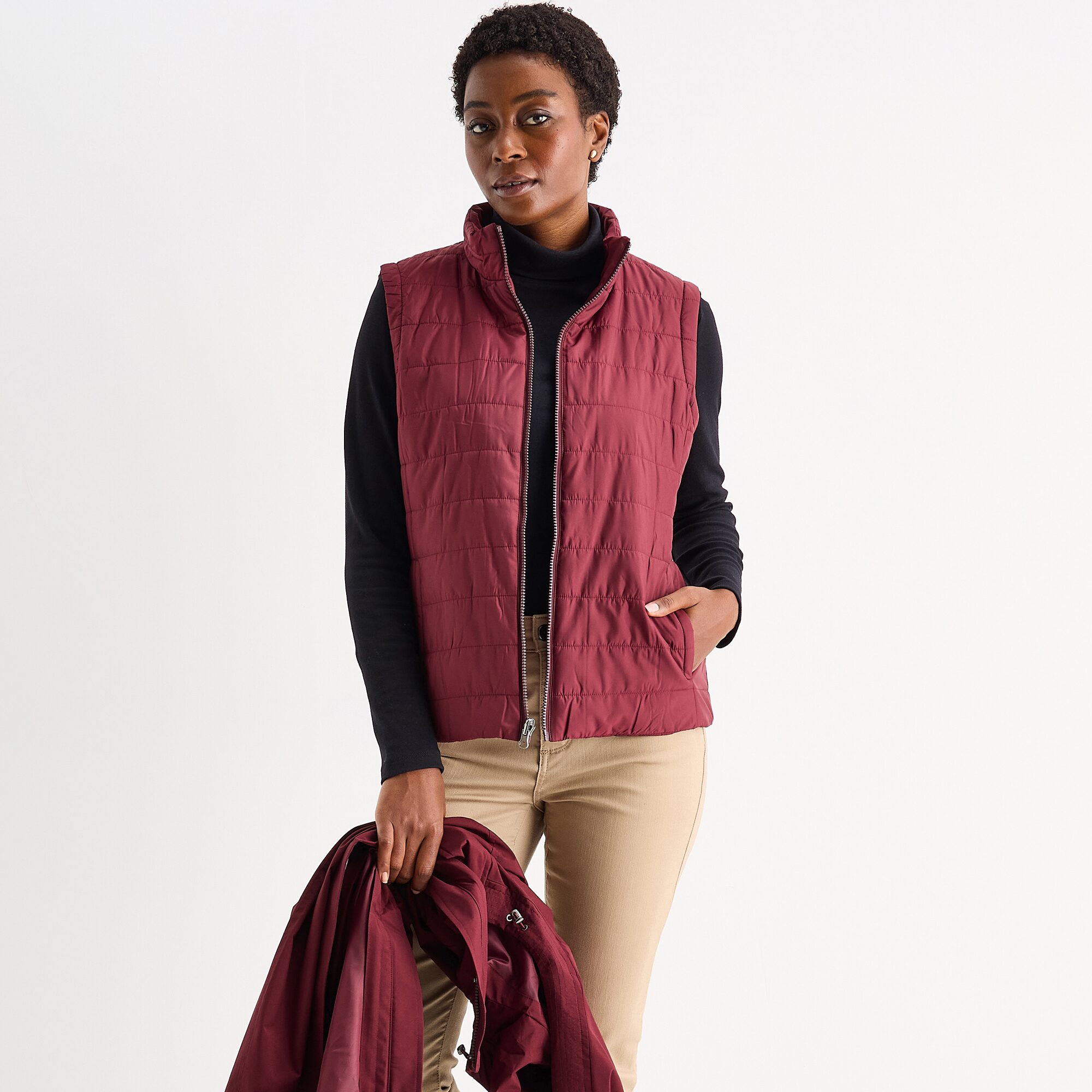 St. John's Bay Womens Hooded Midweight System Jacket