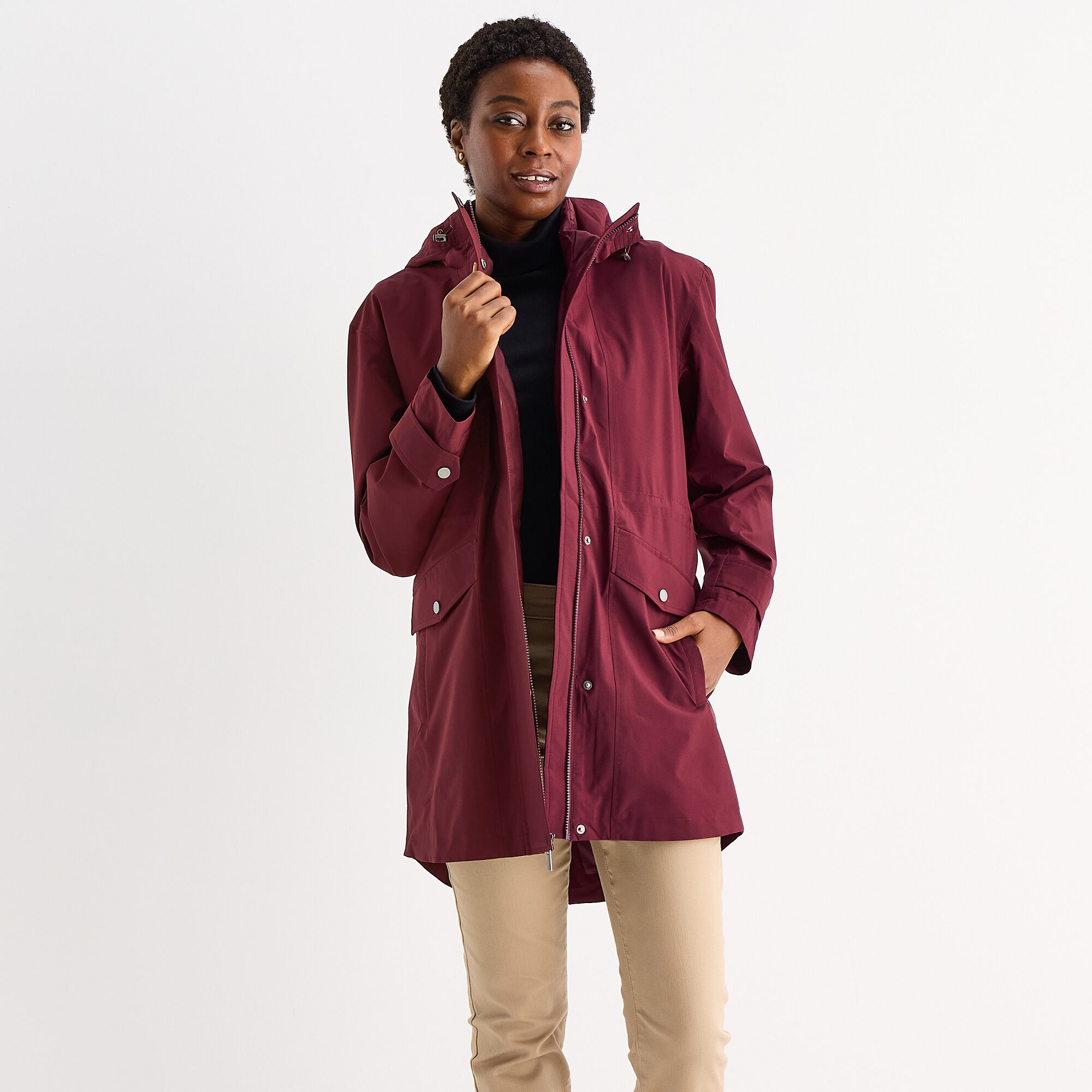 St. John's Bay Womens Hooded Midweight System Jacket