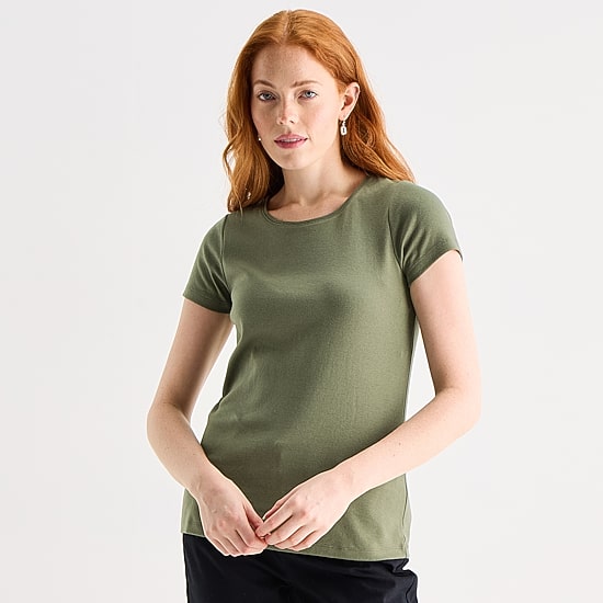 St. John's Bay Womens Crew Neck Short Sleeve T-Shirt
