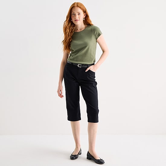 St. John's Bay Womens Crew Neck Short Sleeve T-Shirt