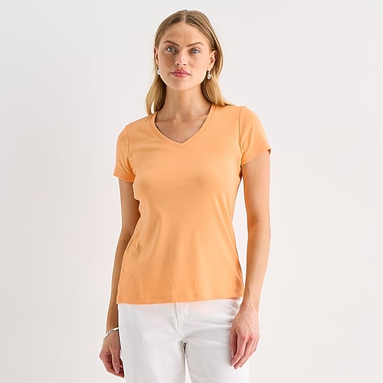 St. John's Bay Womens V Neck Short Sleeve T-Shirt