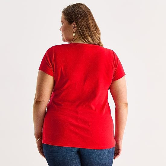 St. John's Bay Womens Plus Crew Neck Short Sleeve T-Shirt