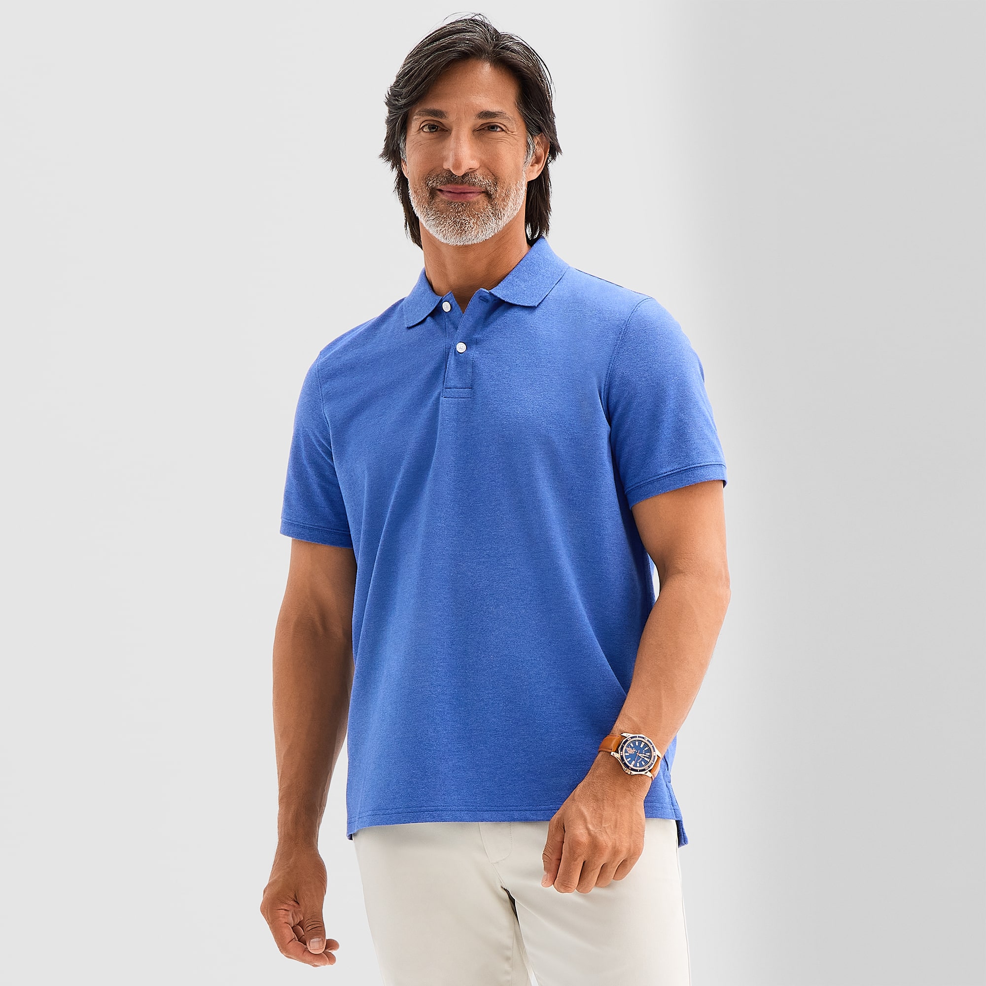 St. John's Bay Premium Stretch Mens Classic Fit Short Sleeve Polo Shirt