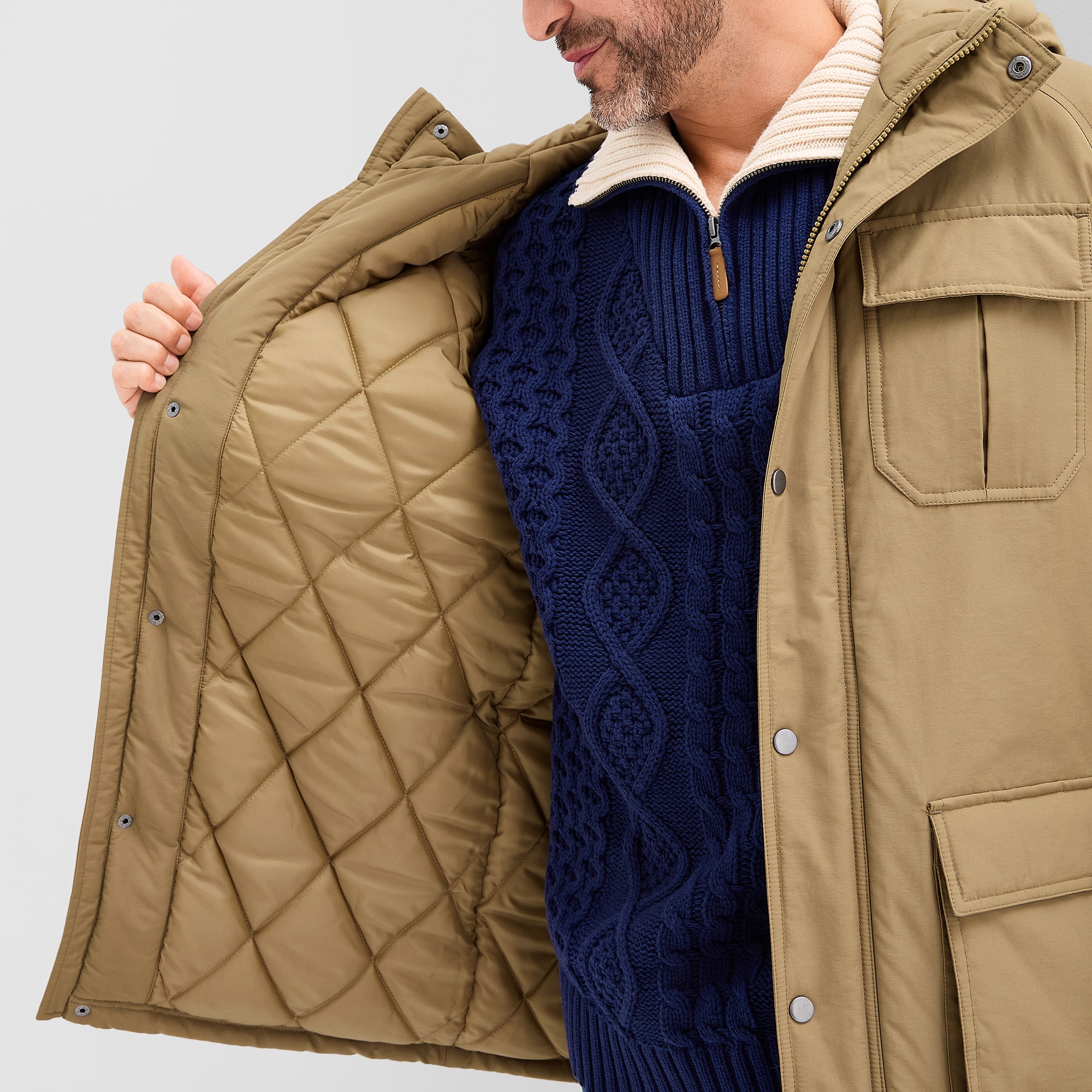 St. John's Bay Mens Hooded Hidden Access Opening Heavyweight Parka