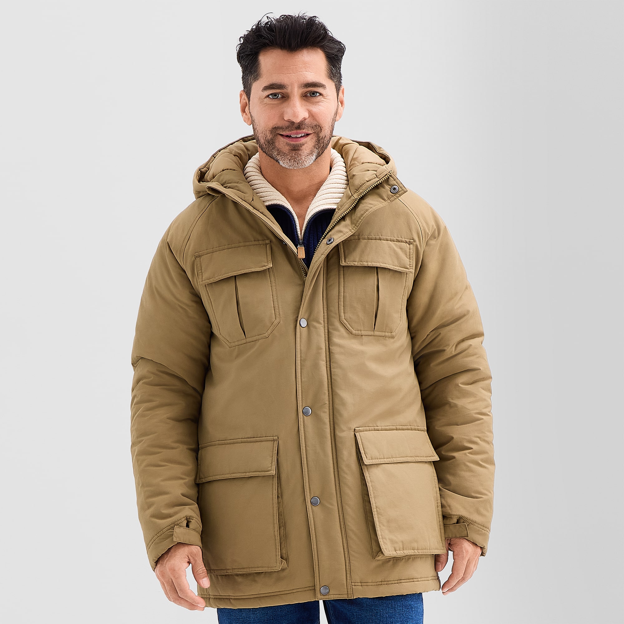 St. John's Bay Mens Hooded Hidden Access Opening Heavyweight Parka