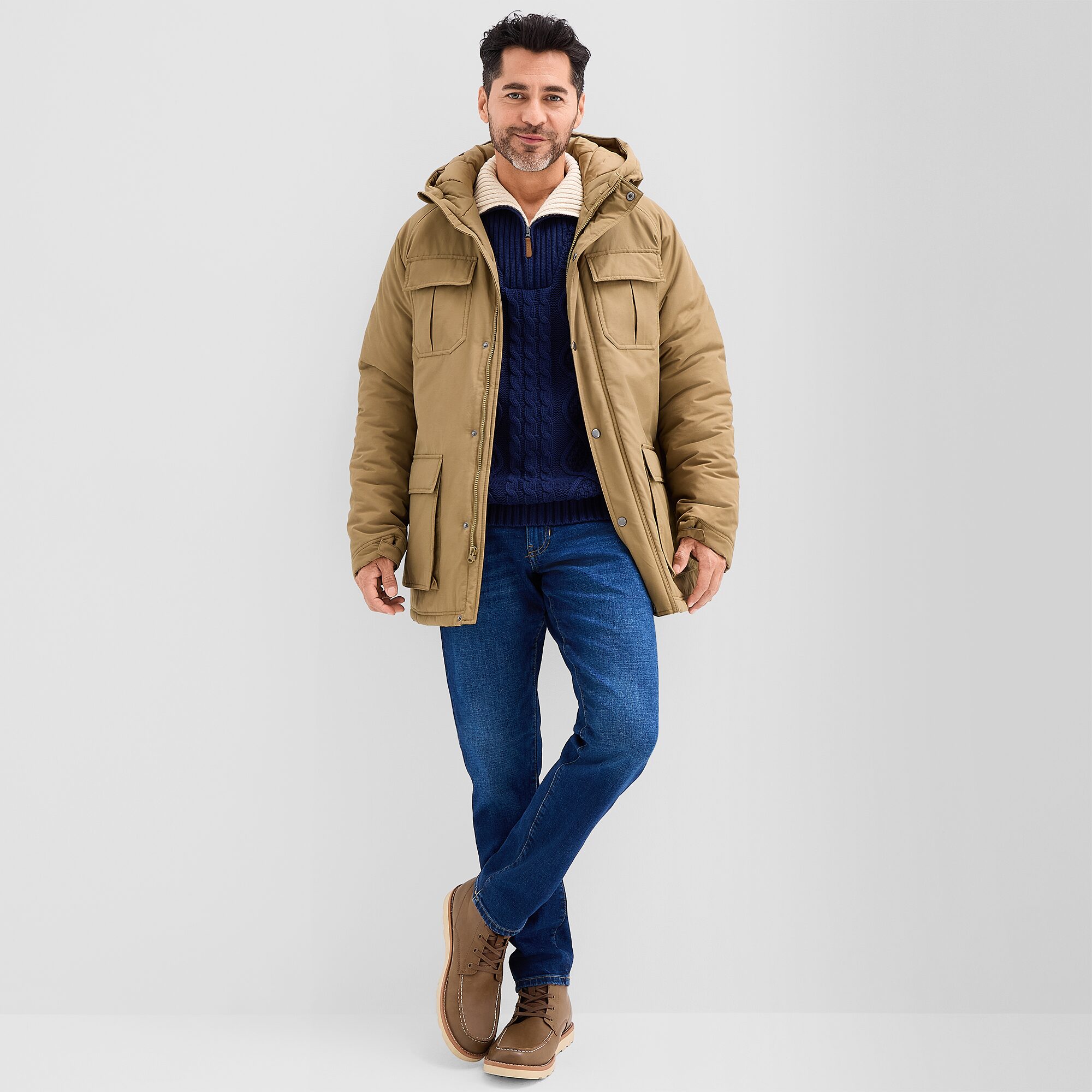 St. John's Bay Mens Hooded Hidden Access Opening Heavyweight Parka