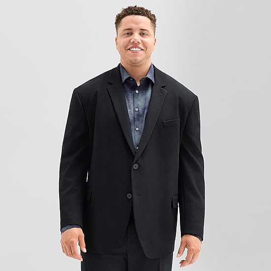 J. Ferrar 360 Stretch Knit Texture Mens Big and Tall Stretch Fabric Regular Fit Sport Coat