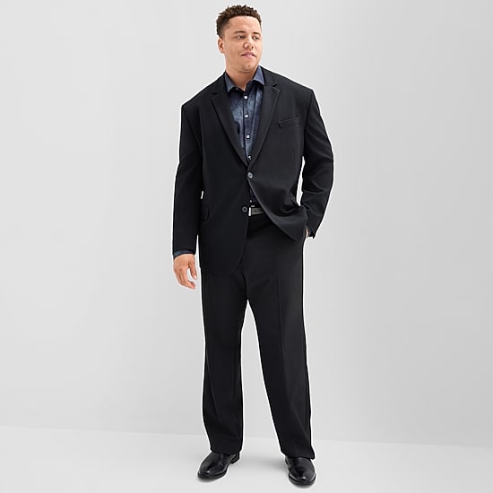 J. Ferrar 360 Stretch Knit Texture Mens Big and Tall Stretch Fabric Regular Fit Sport Coat