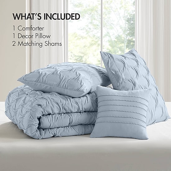 510 Design Bailey Diamond Pintuck Comforter Set with Decorative Pillow
