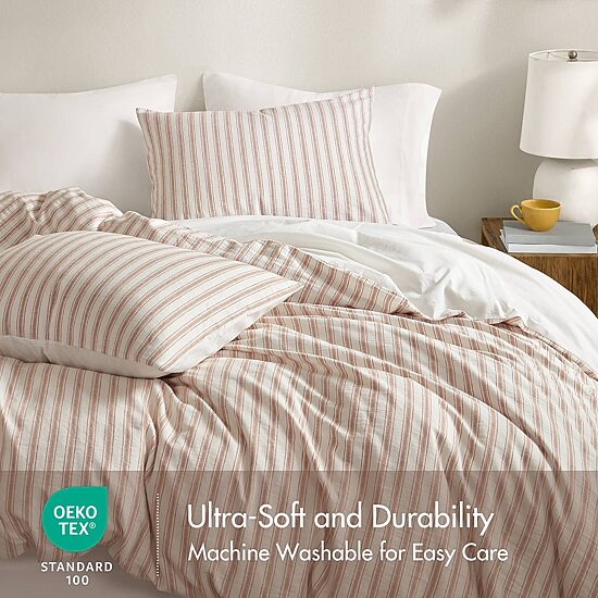 Madison Park Cora  Rayon Cotton Blend 3-pc. Easy Care Duvet Cover Set