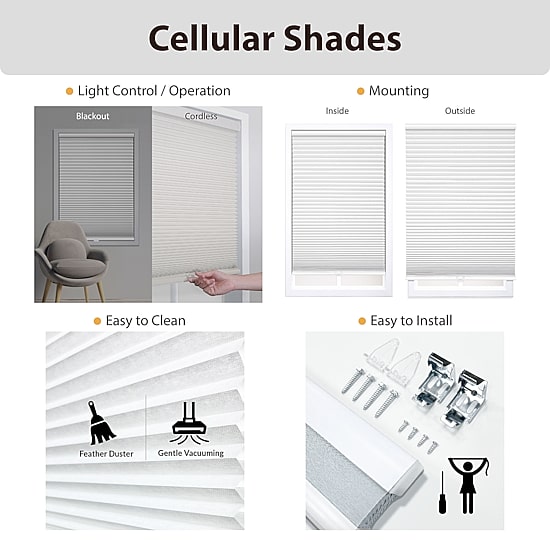 Eco Estates Honeycomb Cut-To-Width Cordless Blackout Cellular Shade