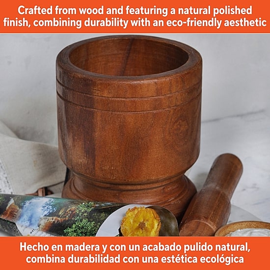 IMUSA Jumbo 2-pc. Wood Mortar and Pestle Set