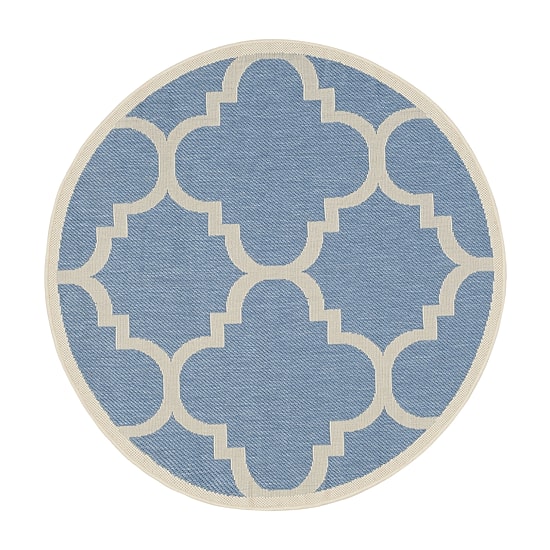 Safavieh Courtyard Collection Gina Geometric Indoor/Outdoor Round Area Rug
