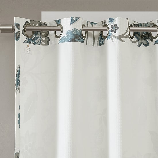 Madison Park Laurel Floral Grommet Top Energy Saving Light-Filtering Single Curtain Panel