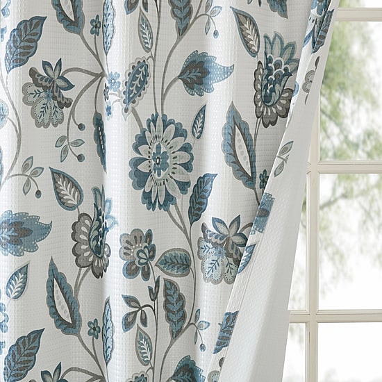 Madison Park Laurel Floral Grommet Top Energy Saving Light-Filtering Single Curtain Panel