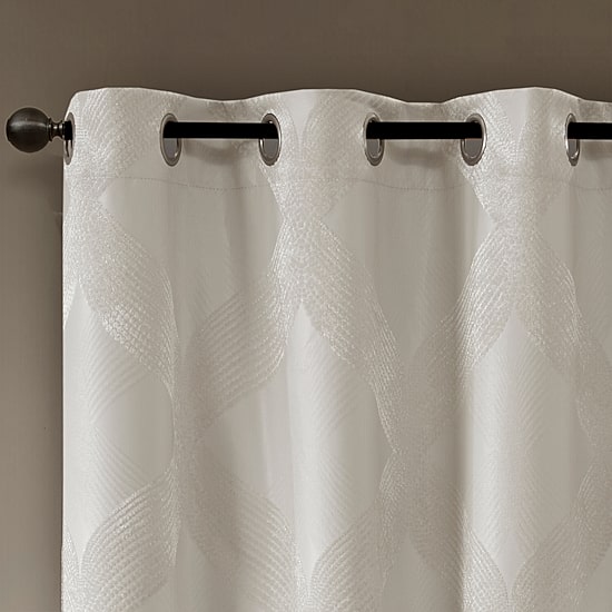 Madison Park Abel Jacquard Grommet Top 100% Blackout Single Curtain Panel