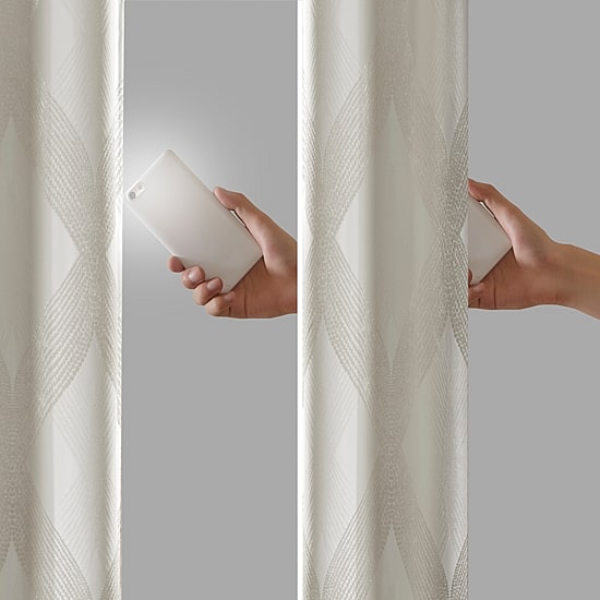 Madison Park Abel Jacquard Grommet Top 100% Blackout Single Curtain Panel