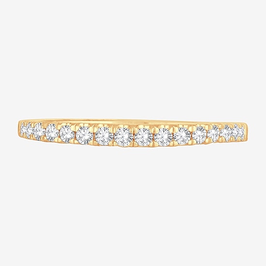 Womens 1/4 CT. T.W. Natural White Diamond 10K Gold Wedding Band