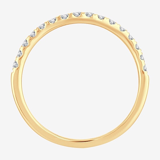 Womens 1/4 CT. T.W. Natural White Diamond 10K Gold Wedding Band