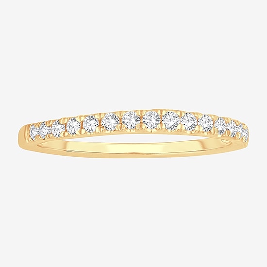 Womens 1/4 CT. T.W. Natural White Diamond 10K Gold Wedding Band