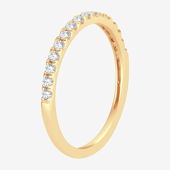 Womens 1/4 CT. T.W. Natural White Diamond 10K Gold Wedding Band